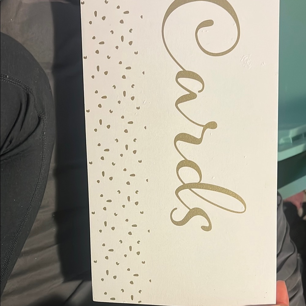 Elegant White and Gold Card Holder
